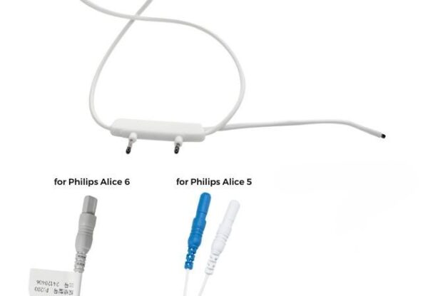 BESDATA-Thermistor-Flow-Sensor-for-Philips-Alice-sleep-study-machine Sensor de Flujo Respiratorio Oronasal (Termistor) reutilizable para estudios de polisomnografía.