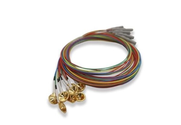 Electrodo Copa de Oro Estándar reutilizable para EEG y polisomnografía con cable de 150 cm.